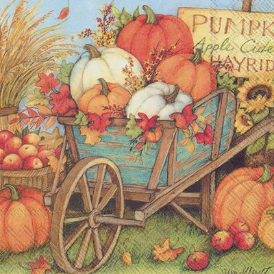 BI Pumpkin Crop Cocktail Napkin
