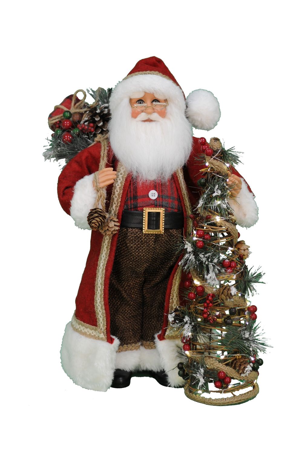 KDO Lighted Woodland Pine Santa