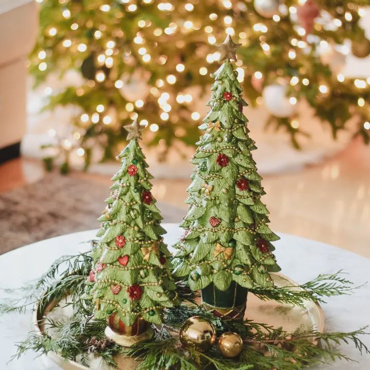 DG Blooming Lime Merry Traditions  17&quot; Cone Tree