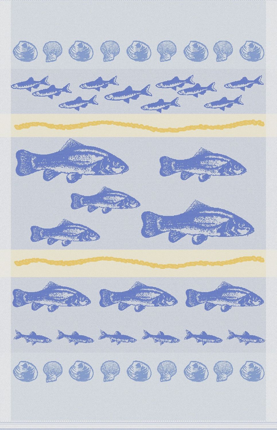 MI Blue &amp; Yellow Fish Tea Towel