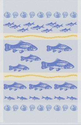 MI Blue &amp; Yellow Fish Tea Towel
