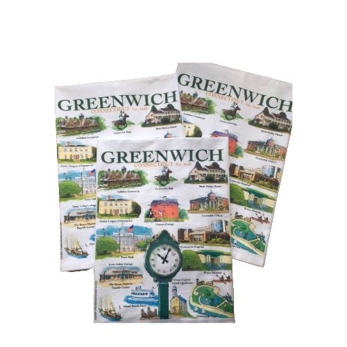 LIZ Town of Greenwich Tea Towel