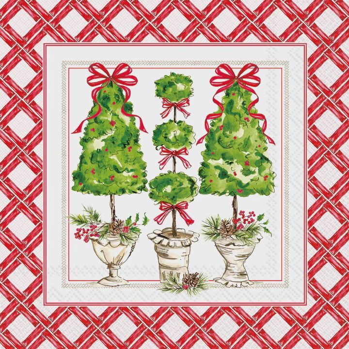 BI Holly Topiary Cocktail Napkins