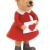 ADV Girl Bear with Heart Ornament