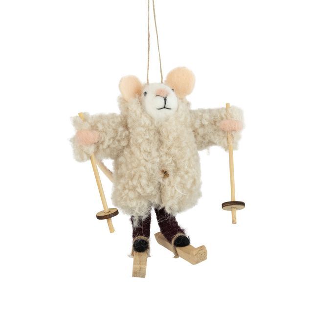 OPT Mouse with Boucle Coat Ornament