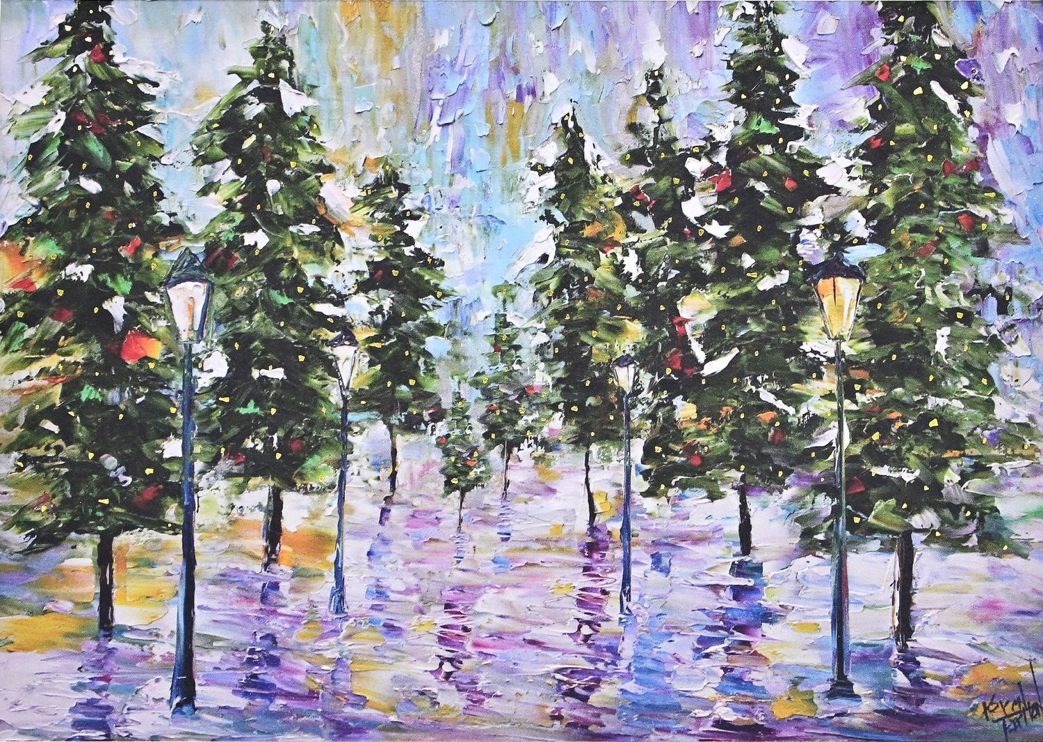 PP Pines in Moonlight Deluxe Boxed Holiday Cards