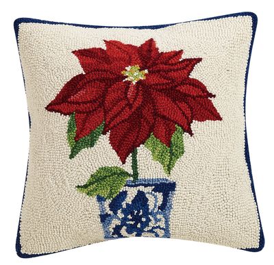 PH Chinoiserie Pointsettia Hook Pillow
