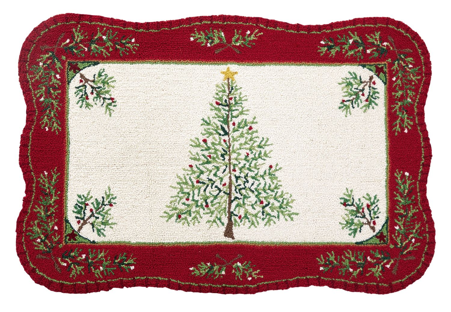 PH Holiday Pine Hook Rug
