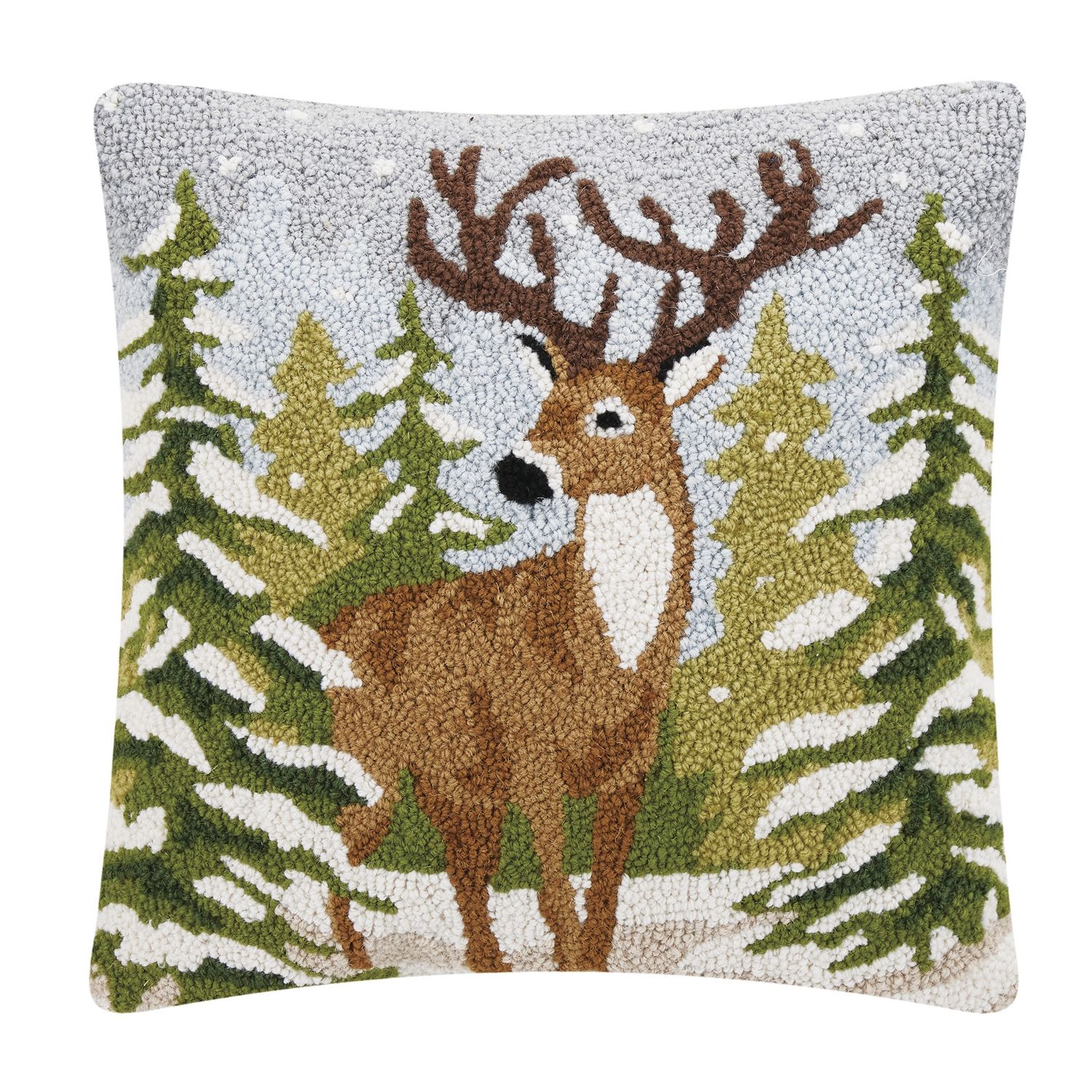 PH Snowfall Deer Hook Pillow