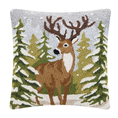 PH Snowfall Deer Hook Pillow