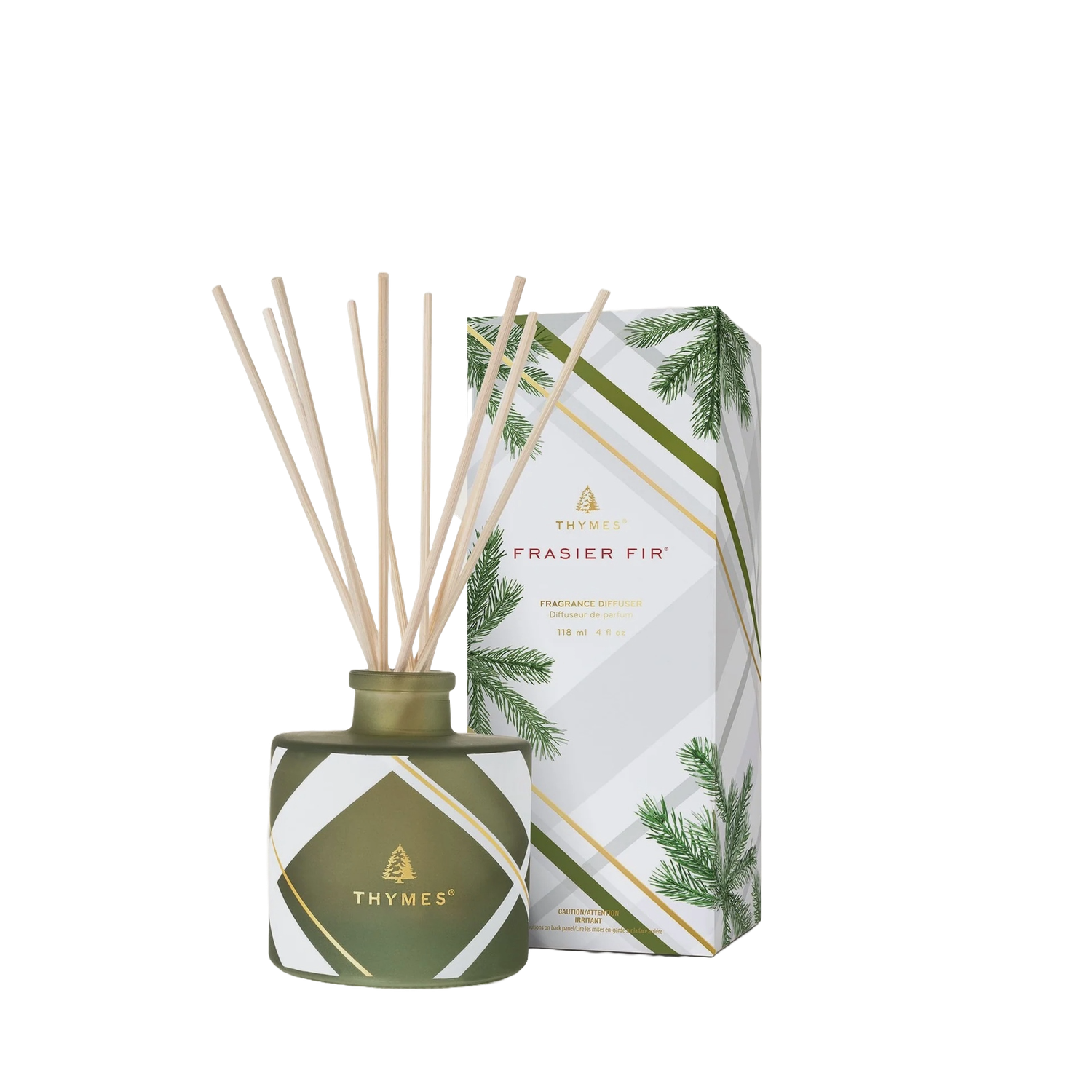 TH Frasier Fir Frosted Plaid Petite Reed Diffuser