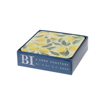 BI Painterly Lemons Coasters