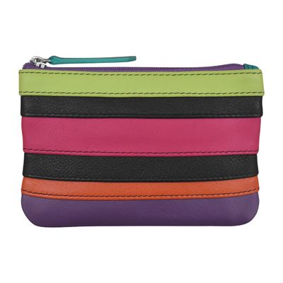 ILI Black Brights Striped Coin Holder w/Key Ring