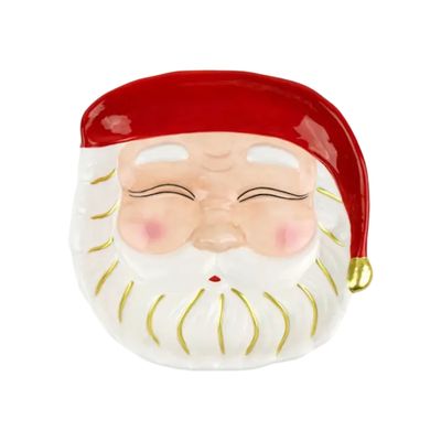 8O Red Santa Dessert Plate