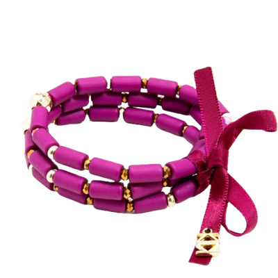 ZE Berry Beaded Stretch Bracelet
