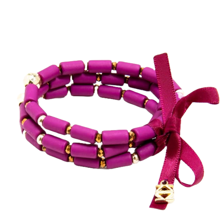 ZE Berry Beaded Stretch Bracelet