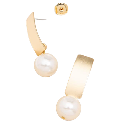 ZE Metal Pearl Drop Earring
