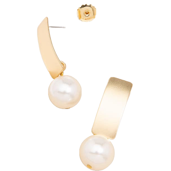 ZE Metal Pearl Drop Earring