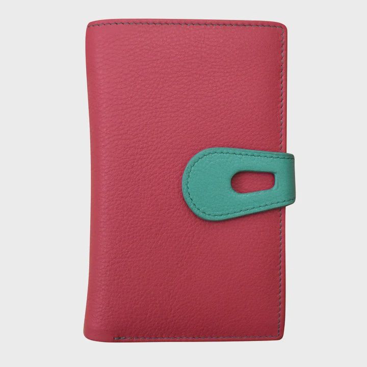 ILI Indian Pink/Turquoise Medium Cut Out Tab Wallet