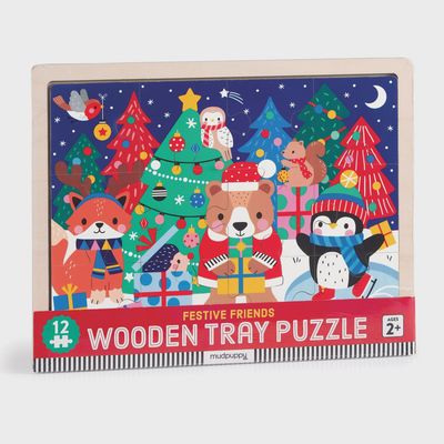 CB Festive Friends 12-PC Wooden Tray Puzzle