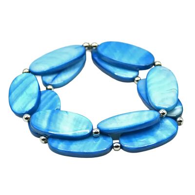 SL Turquoise Oval Two Strand Mop Bracelet