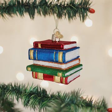 OW Stacks of Books Ornament