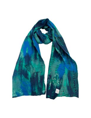 NU Blue Felt Sari Scarf