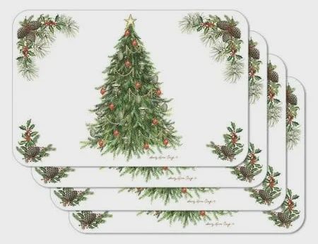 CO &quot;O&#39;Christmas Tree&quot; Decorative Placemat Set