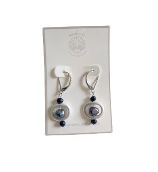 SG Black Bead &amp; Pearl Earring