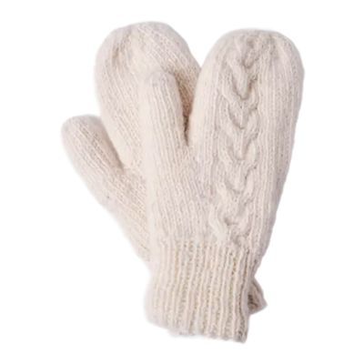 WTI Ecru Cable Knit Mittens