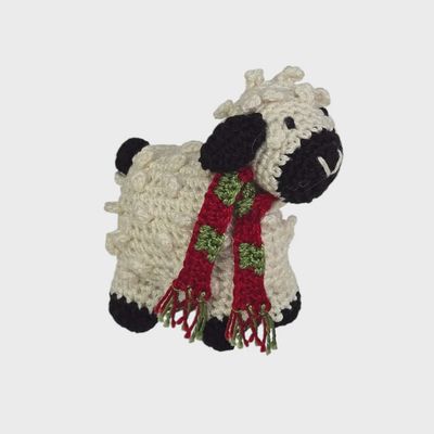 MC Black Lamb Crochet Ornament