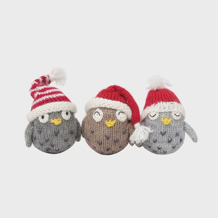 MC Owls with Hats Ornaments