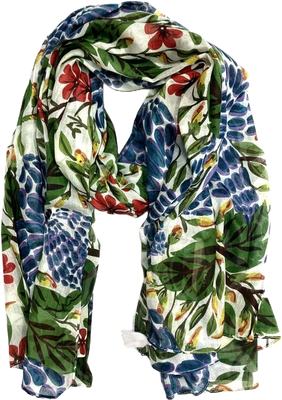 DOL Olive/Navy Cotton Print Scarf