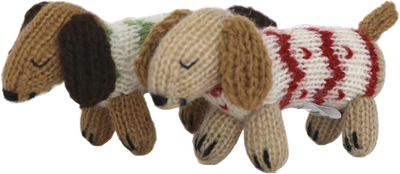 MC Dachshund in Holiday Sweater Ornament