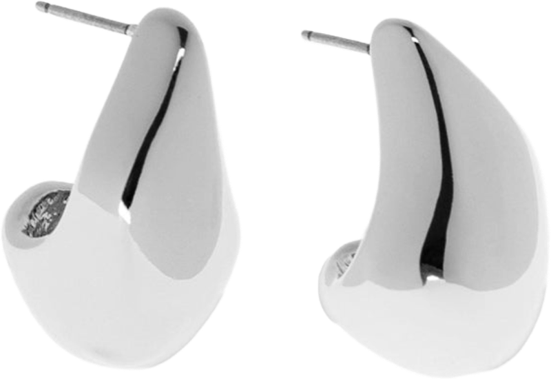 MSJ Silver Elongated Dome Earring