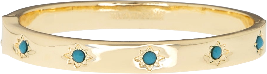 MSJ Gold/Turquoise Crystal Starburst Hinge Bangle