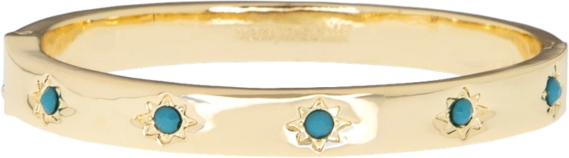 MSJ Gold/Turquoise Crystal Starburst Hinge Bangle
