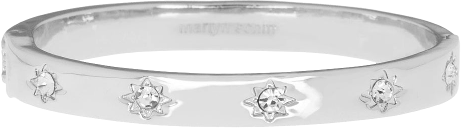 MSJ Silver/Clear - Crystal Starburst Hinged Bangle
