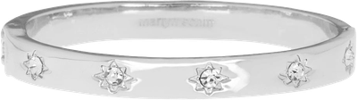 MSJ Silver/Clear - Crystal Starburst Hinged Bangle