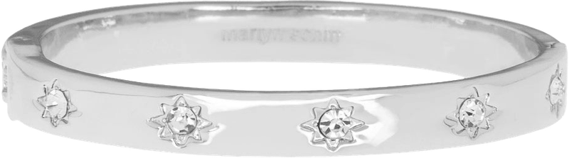 MSJ Silver/Clear - Crystal Starburst Hinged Bangle