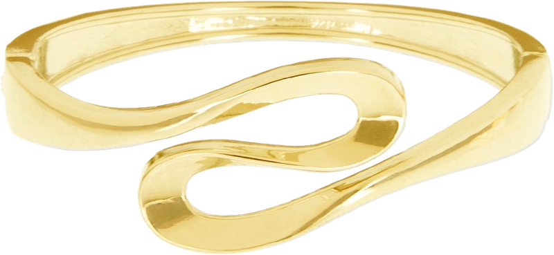 MSJ Gold-Wave Detail Hinge Bangle