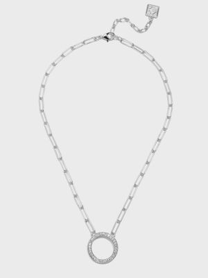 ZE Circular Pavé Pendant Collar Necklace