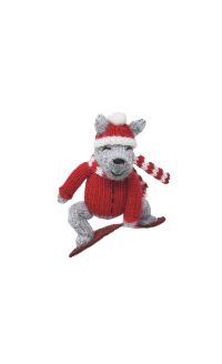 MC Snowboarding Dog Ornament