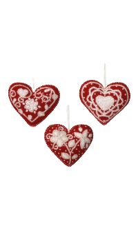 MC Embroidered Heart Ornament