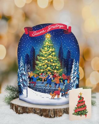 FP Christmas Skating Spectacular Bouquet Greeting Card