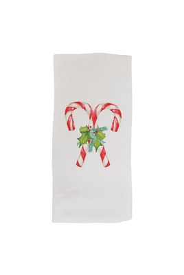 FG Candy Canes with Greens Guest Towel