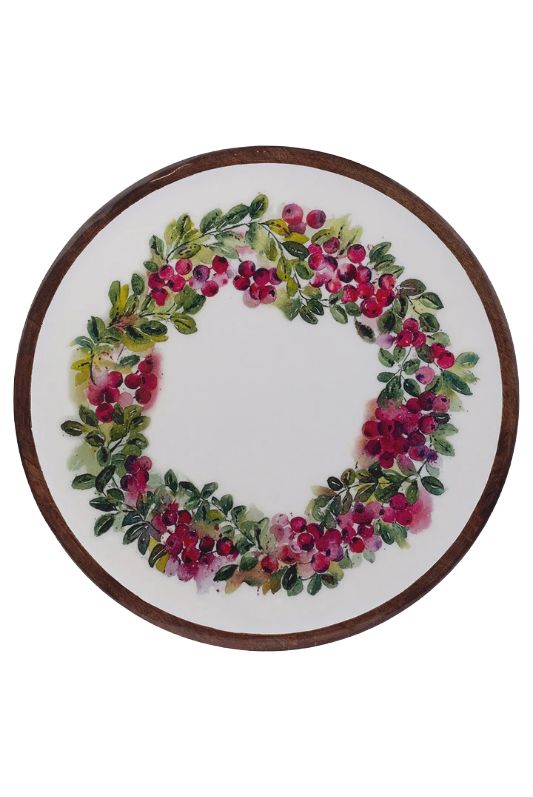 BI Cranberry Wreath Lazy Susan
