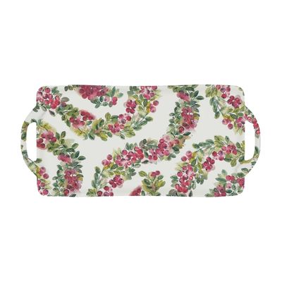 BI Cranberry Wreath Melamine Large Tray