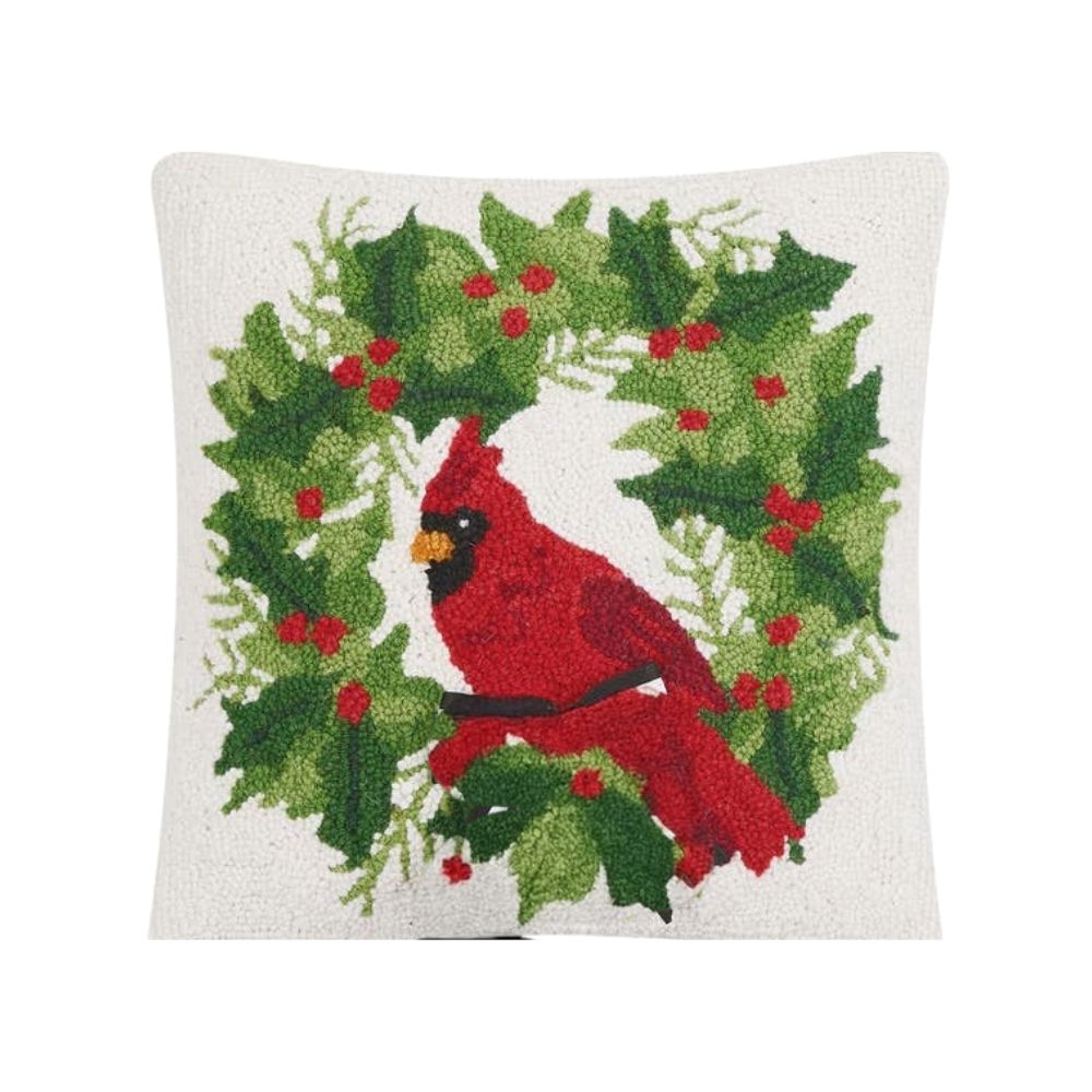 PH Cardinal with Wreath Hook Pillow