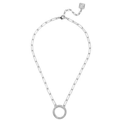 ZE Circular Pavé Pendant Collar Necklace